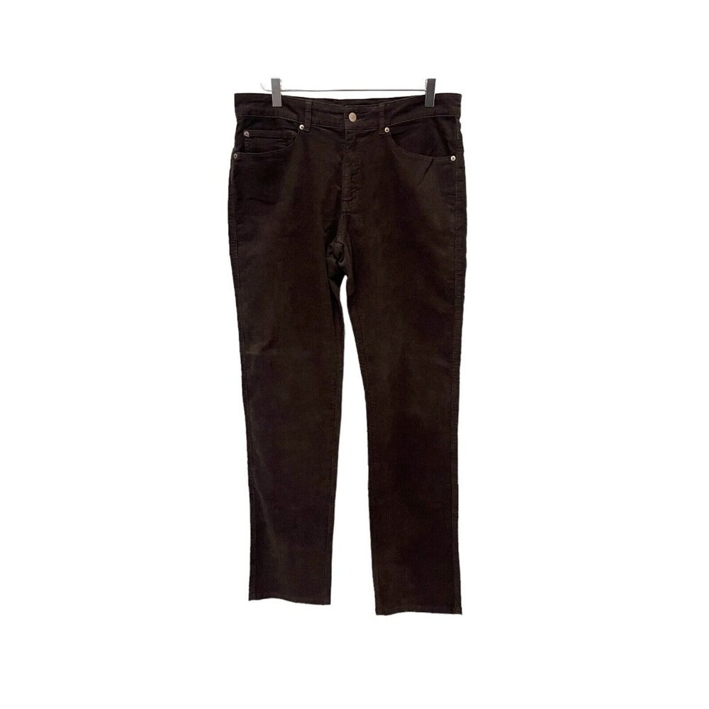 Peter Millar Mens 33/34 Charcoal Gray Corduroy Straight Leg Pants Work Casual